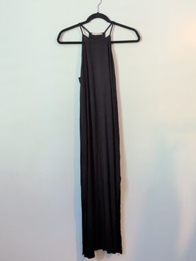 Black High-Neck Maxi Dress